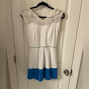 Nike Women's White Dress with Blue Hem